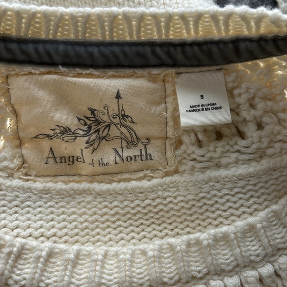 Anthropologie Angel of the North Molly Braken Sweater Womens Cream Gray Sz S